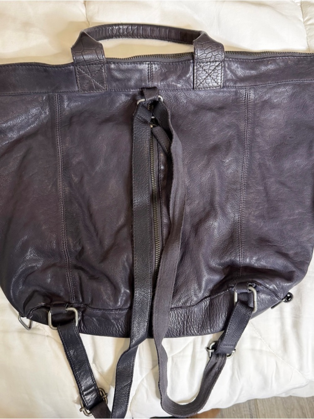Free People Top Handle Bag/Backpack Navy Blue - Picture 4 of 4
